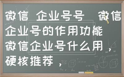 微信 企业号号（微信企业号的作用功能）微信企业号什么用，硬核推荐，